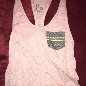 rose tank top w/ accent pocket